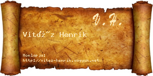 Vitéz Henrik névjegykártya
